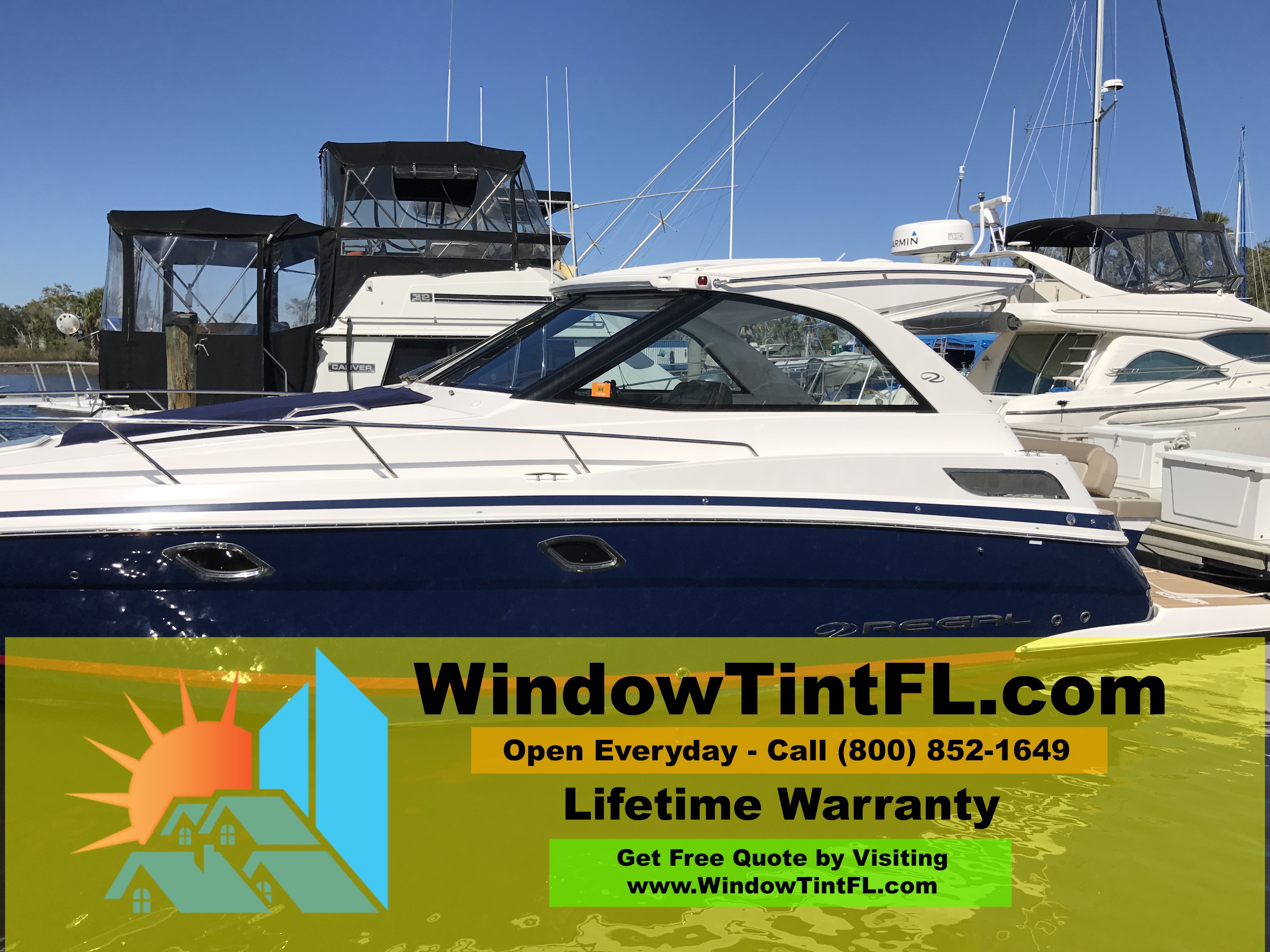 Boat Window Tint - Naples Florida 2015 Regal SC Yatch