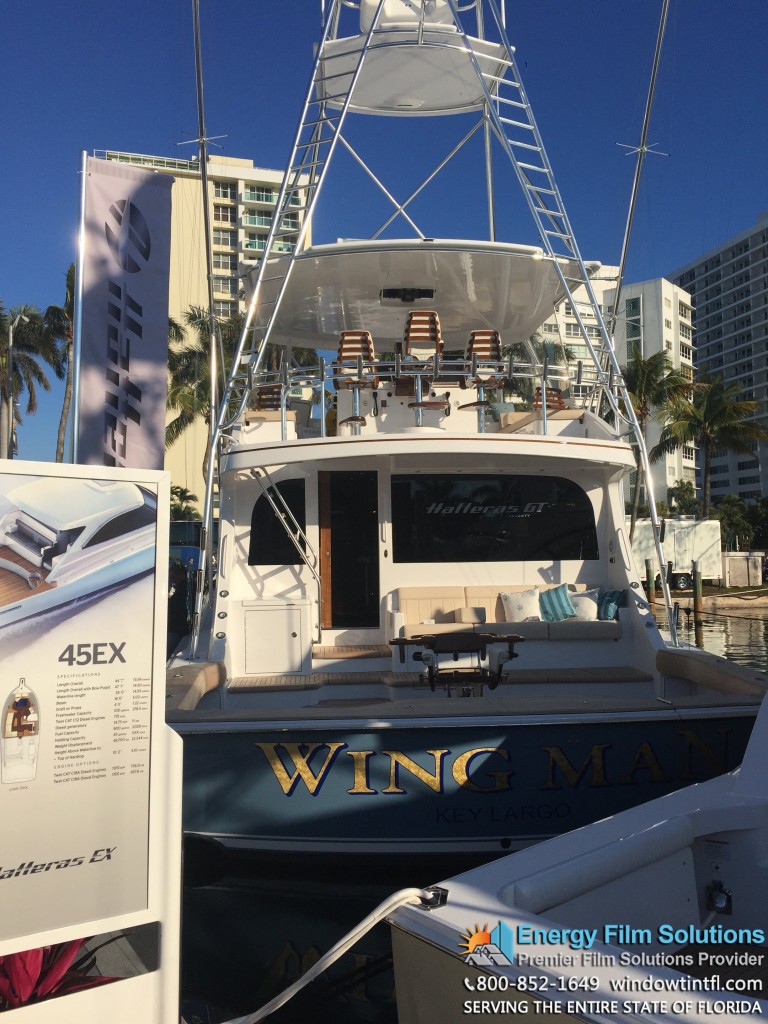 Miami Boat Show 2015 Hatteras window tinting