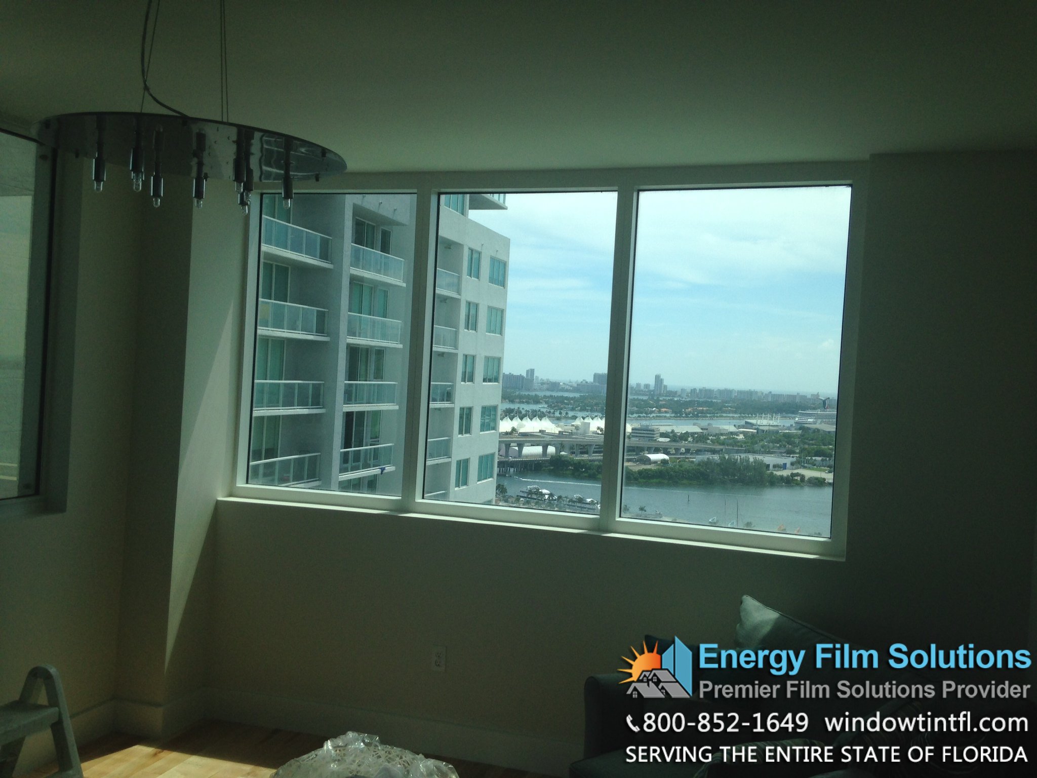 No home window film applied to Miami Condominium